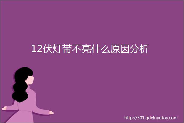 12伏灯带不亮什么原因分析